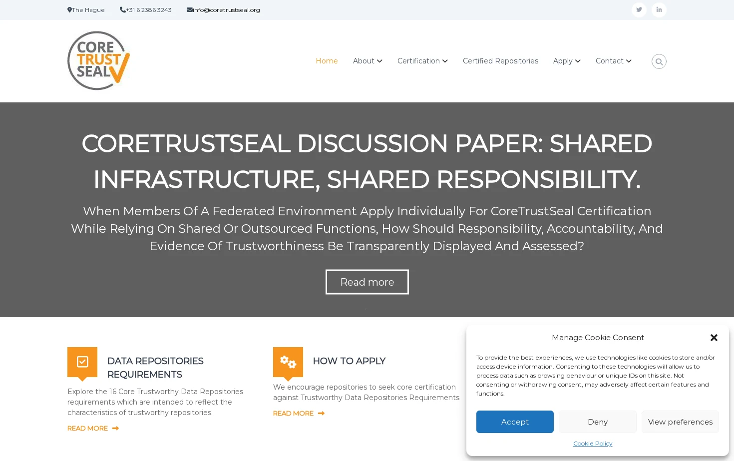 CoreTrustSeal 页面快照